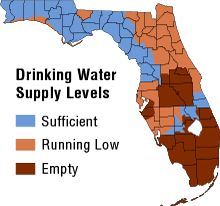 Water shortage map
